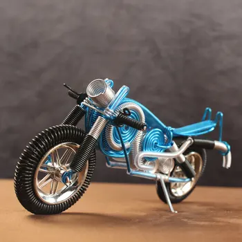 El sanatları Alüminyum Tel 3d Motosiklet Modeli Minyatür Ev Dekorasyon Süs Tel Dıy Dokuma Oyuncaklar doğum günü hediyesi