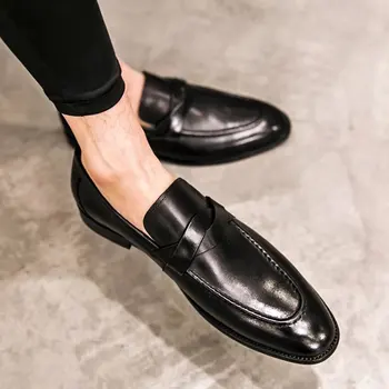 Lüks erkek ayakkabıları Moccasins makosen ayakkabı Erkekler Rahat deri Ofis ayakkabı Erkek bağcıksız ayakkabı Erkek Elbise Ayakkabı Büyük Boy 38-48
