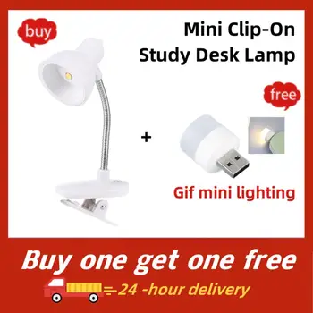 Mini Clip-On çalışma masası lamba pili Powered Esnek başucu masa lambası aydınlatma lambaları LED Mini kitap ışık okuma ışığı