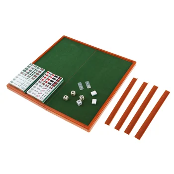 Mini Mahjong Seti Çok renkli Taşınabilir Vintage Mahjong Nadir Çin Oyuncak Aile Tahta Oyunları Hediye