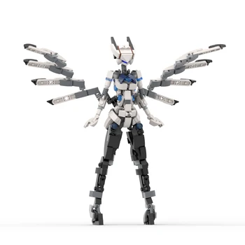 MOC Mecha Melek Birdy Kız Robot Takım Elbise Yapı Taşı Oyuncak Anime Figürü Tavşanlar Melek Kız Kanat Şövalye Samurai Tuğla Modeli Çocuk Hediye