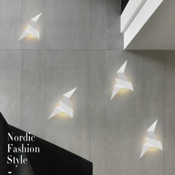 Modern Uçan Kuş Tasarım Duvar Lambası Altın Beyaz Siyah Demir Kaplama Oturma Odası Arka Plan Yatak Odası Dekorasyon