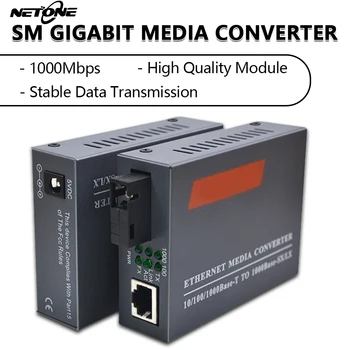 OPTFOCUS Gigabit Medya Dönüştürücü 1000 Mbps SM Alıcı-verici SC Modülü 20 km A B 5 pairs Fiber optik ortam dönüştürücüücretsiz Kargo