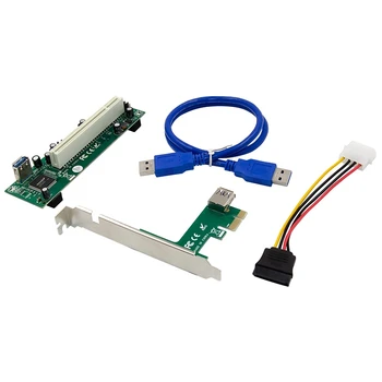 PCI-Express PCI Adaptör Kartı PCIe Pcı Yuvası Genişletme Kartı ile 4 Pin SATA Güç Kablosu Konektörü PC için