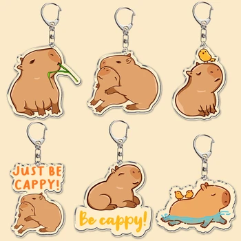 Sevimli Karikatür Kapibara Anahtarlık Sadece Cappy Akrilik Anahtarlık Kolye Anahtarlık Anahtarlıklar Çanta Kolye Aksesuarları Hediye