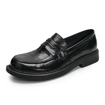 Yeni Tasarım Erkekler Rahat Deri Elbise ayakkabı Hakiki Deri Lüks Iş Ofis Ayakkabı Slip-On Loafer'lar Zapatillas Daireler 2A
